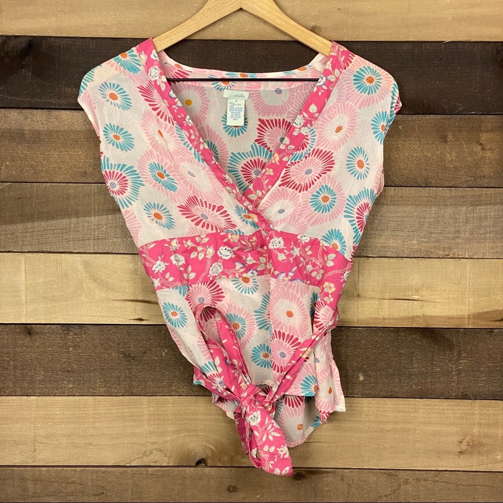 Anthropologie Women’s Silk Pink Floral Blouse